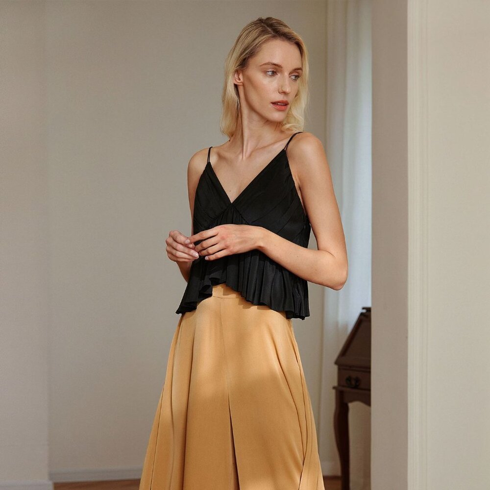 LilySilk pleated silk camisole
